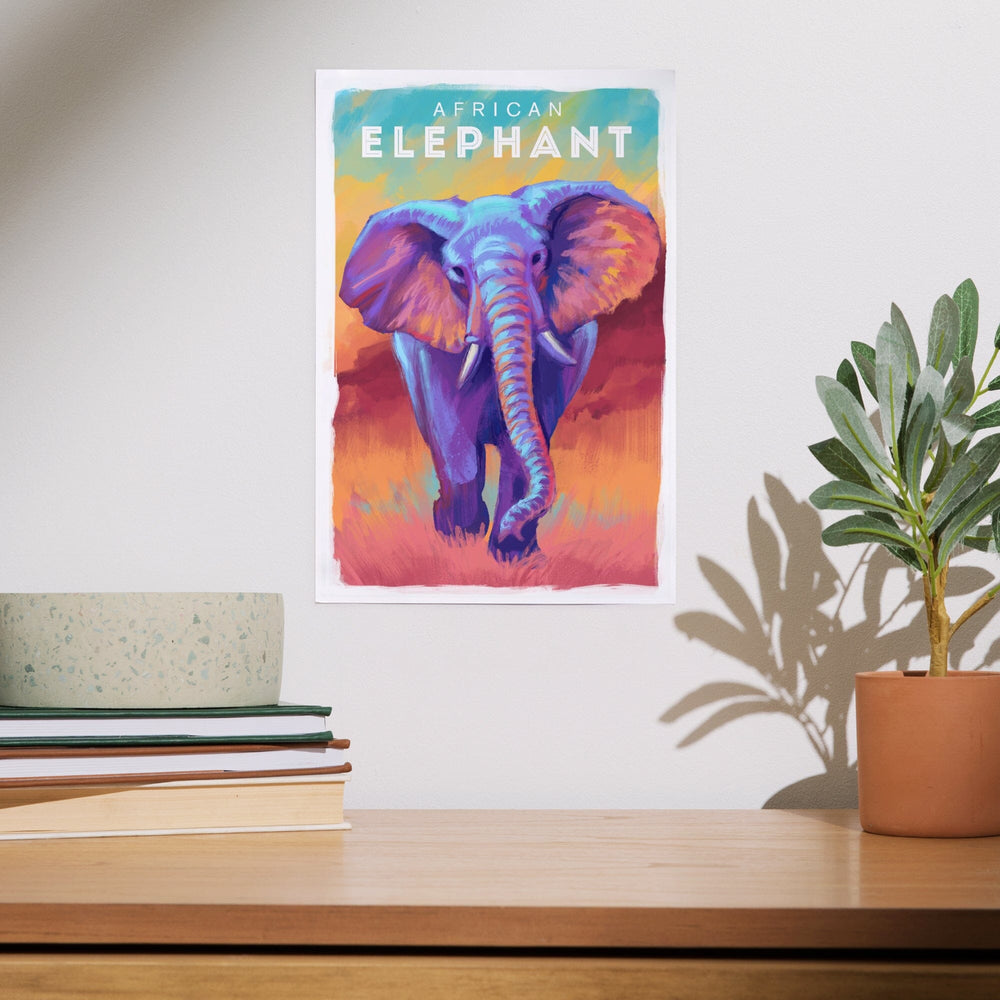 Elephant (African), Vivid, Art & Giclee Prints Art Lantern Press 