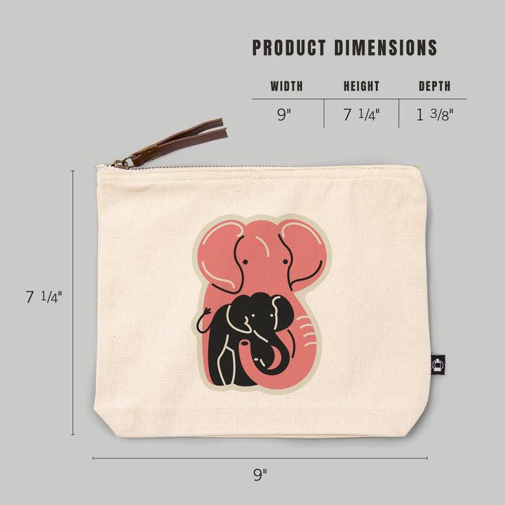 Elephant, Animal Families Collection, Contour, Lantern Press Artwork, Accessory Go Bag - Lantern Press