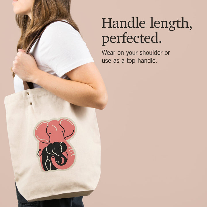 Elephant, Animal Families Collection, Contour, Lantern Press Artwork, Accessory Go Bag - Lantern Press