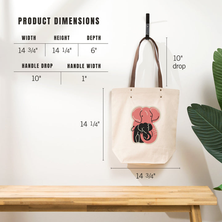 Elephant, Animal Families Collection, Contour, Lantern Press Artwork, Accessory Go Bag - Lantern Press