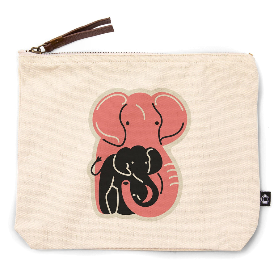 Elephant, Animal Families Collection, Contour, Lantern Press Artwork, Accessory Go Bag Totes Lantern Press 
