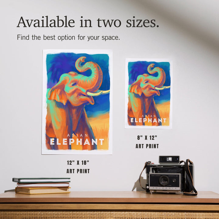 Elephant (Asian), Vivid, Art & Giclee Prints Art Lantern Press 