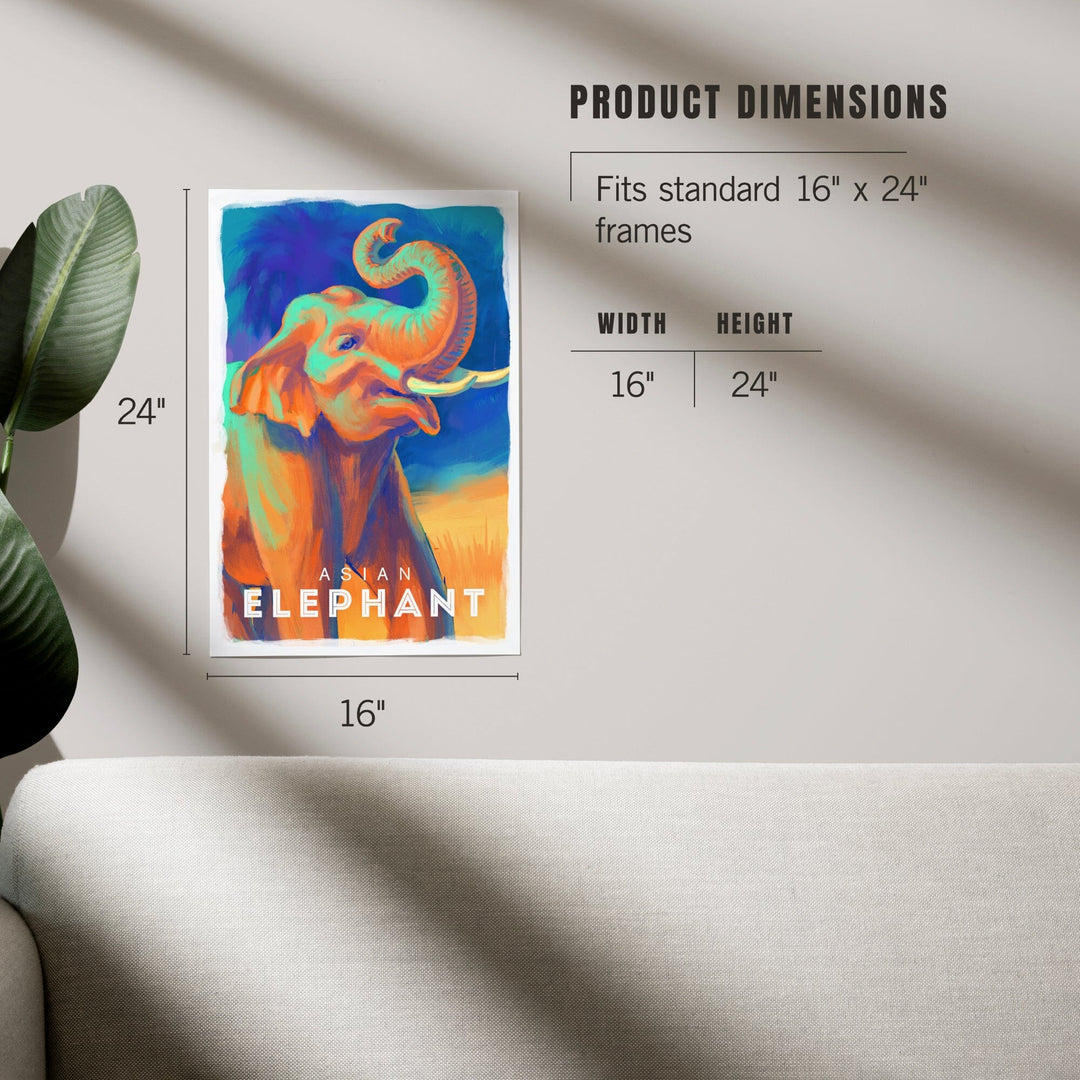 Elephant (Asian), Vivid, Art & Giclee Prints Art Lantern Press 