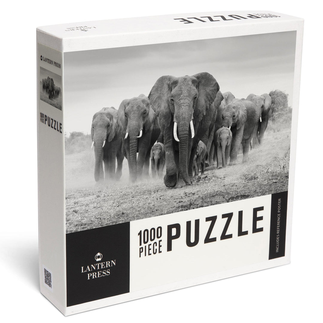 Elephant Herd, Jigsaw Puzzle Puzzle Lantern Press 