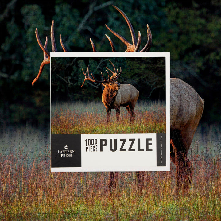 Elk Calling, Jigsaw Puzzle Puzzle Lantern Press 