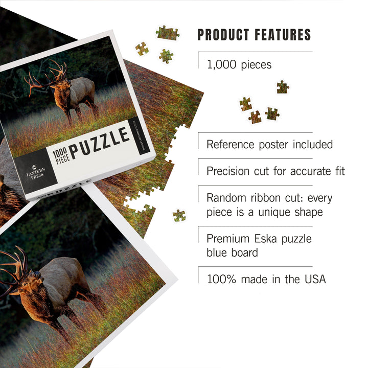 Elk Calling, Jigsaw Puzzle Puzzle Lantern Press 