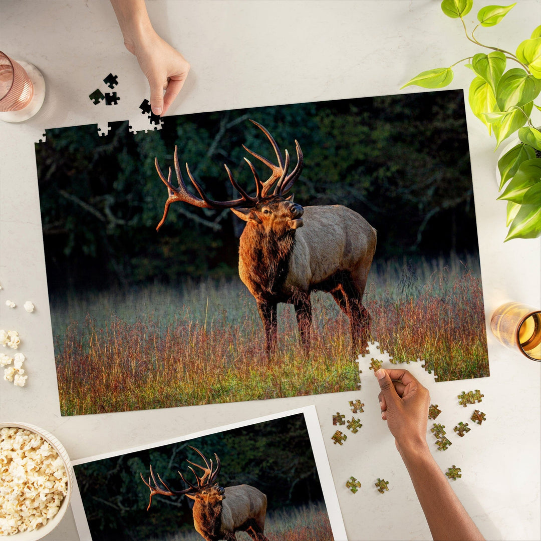 Elk Calling, Jigsaw Puzzle Puzzle Lantern Press 