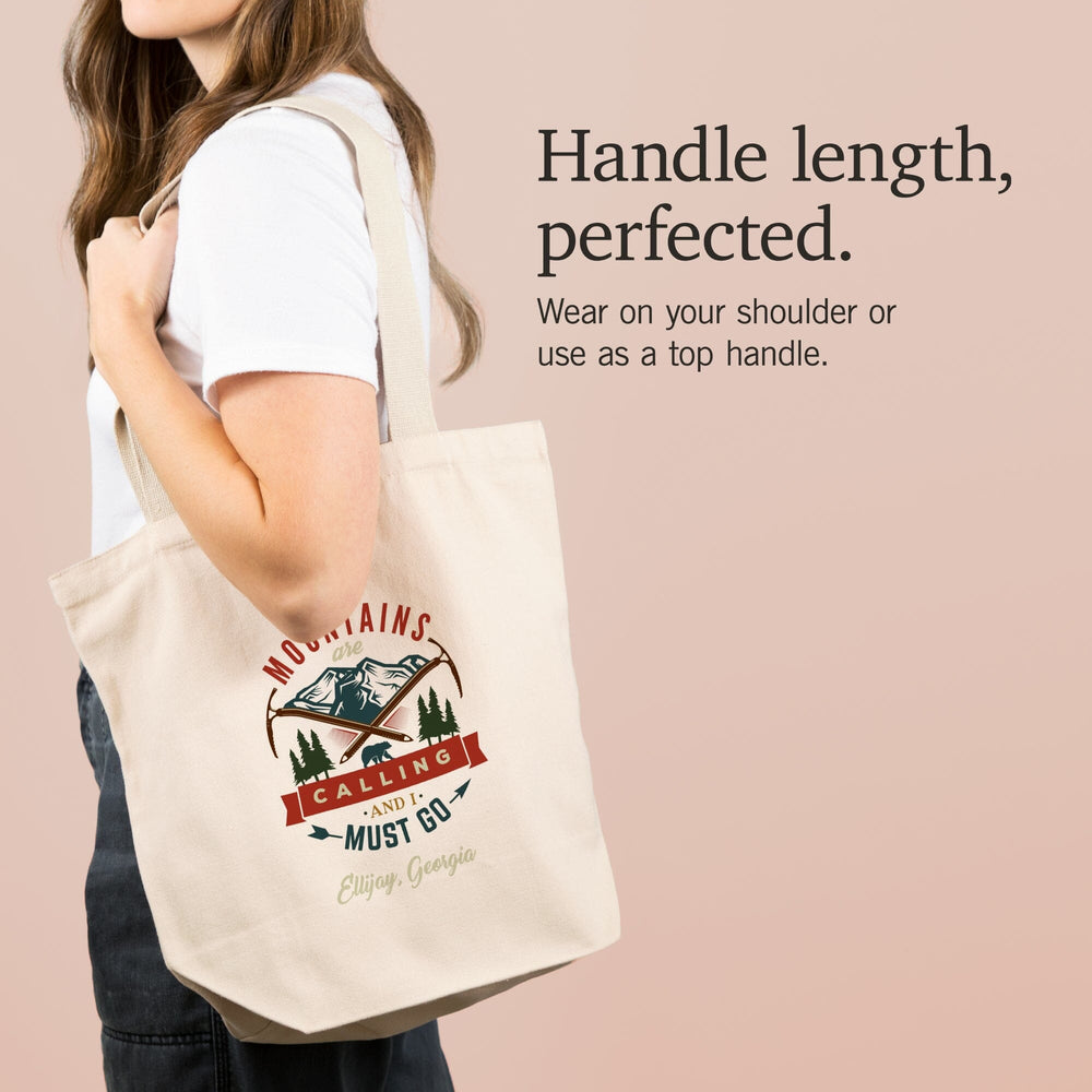 Ellijay, Georgia, The Mountains are Calling, Bear and Mountains, Tote Bag Totes Lantern Press 