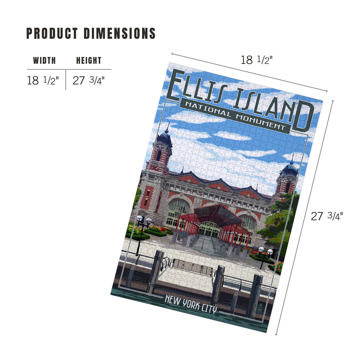 Ellis Island National Monument, New York City, Building Exterior, Jigsaw Puzzle Puzzle Lantern Press 