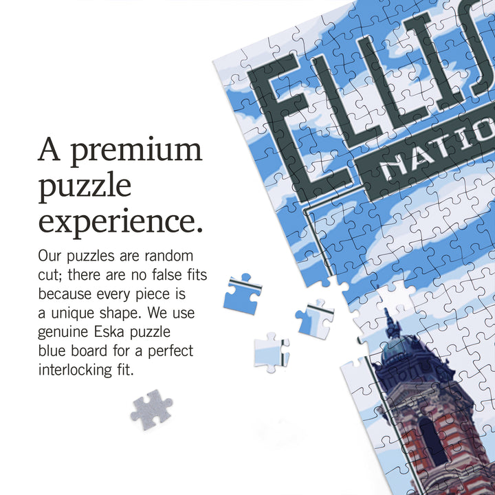 Ellis Island National Monument, New York City, Building Exterior, Jigsaw Puzzle Puzzle Lantern Press 