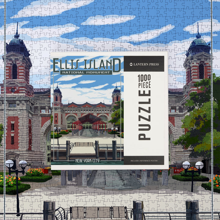 Ellis Island National Monument, New York City, Building Exterior, Jigsaw Puzzle Puzzle Lantern Press 
