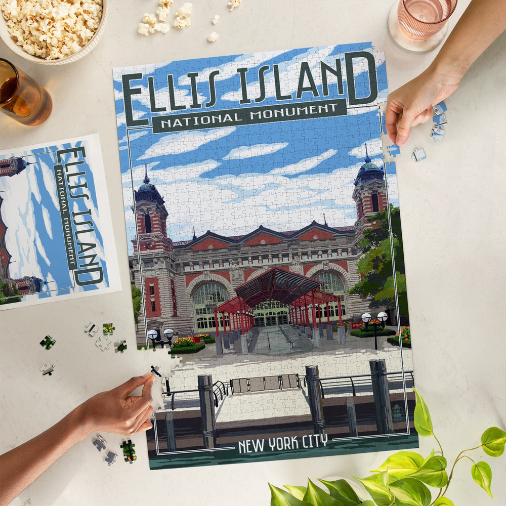 Ellis Island National Monument, New York City, Building Exterior, Jigsaw Puzzle Puzzle Lantern Press 