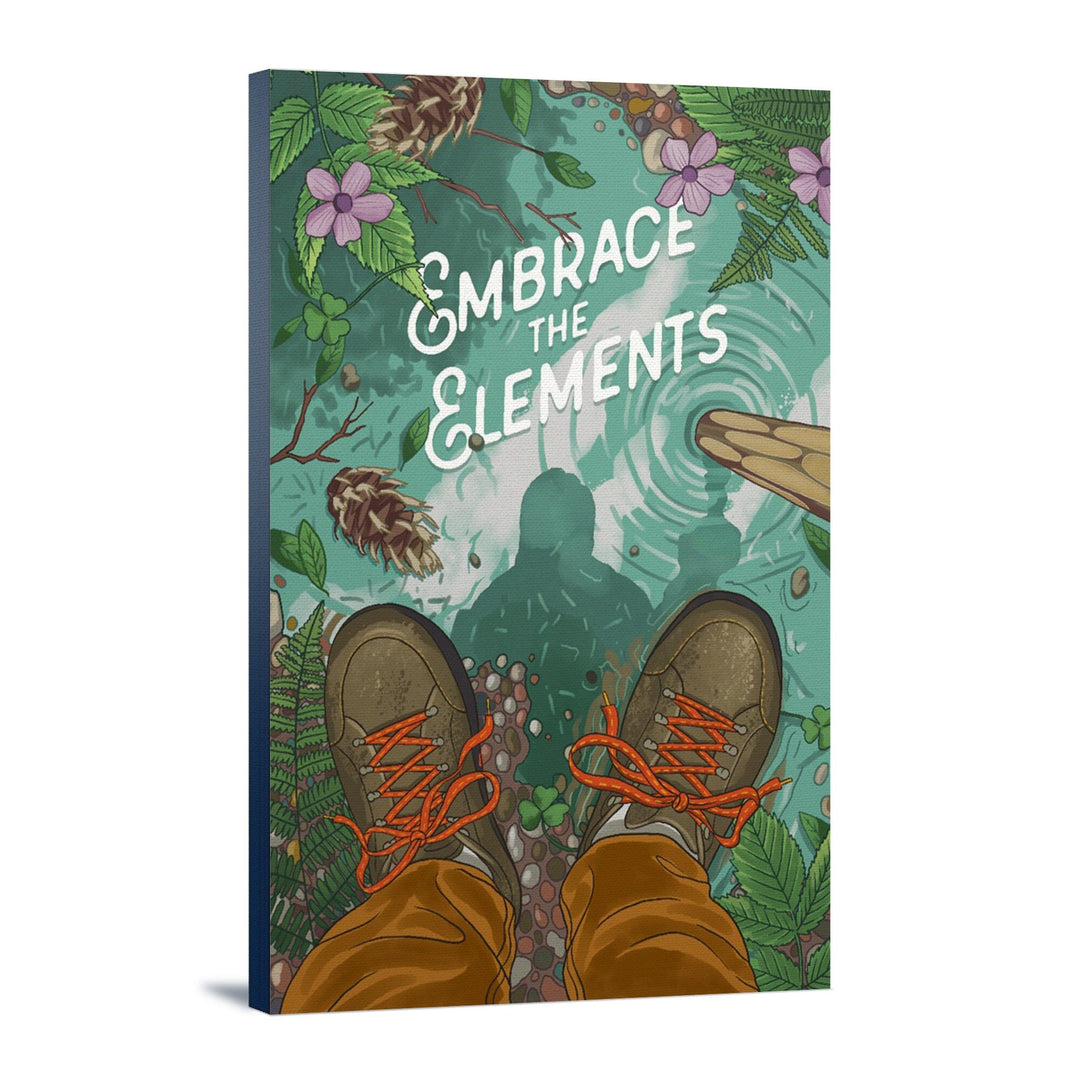 Embrace the Elements, Hiking, Stretched Canvas Canvas Lantern Press 