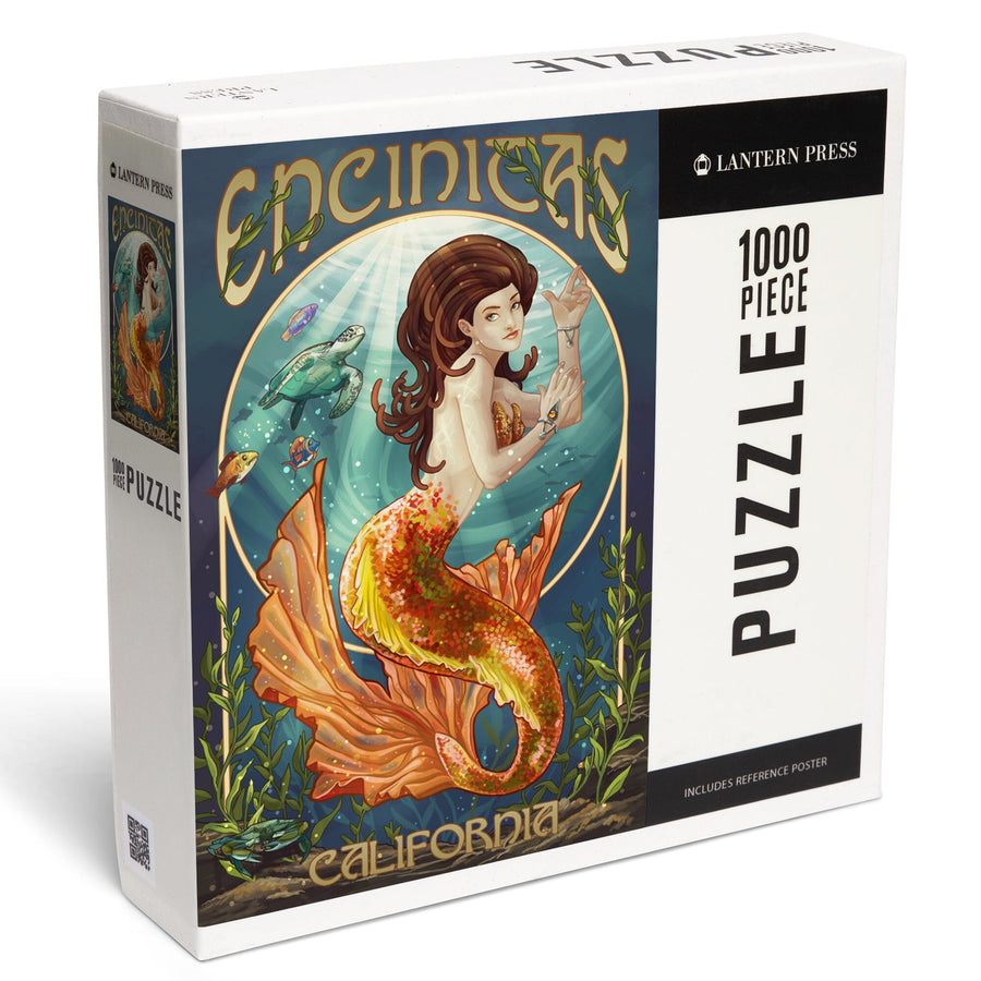 Encinitas, California, Mermaid, Jigsaw Puzzle Puzzle Lantern Press 