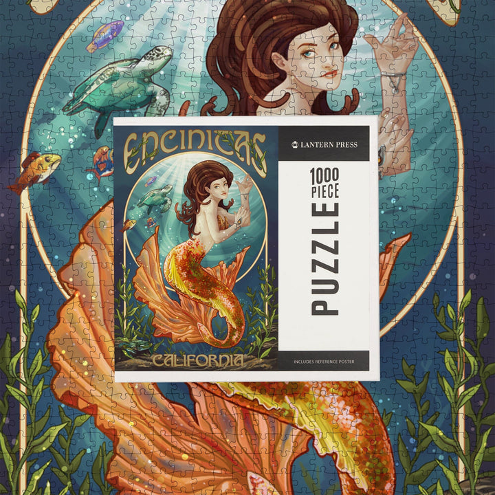 Encinitas, California, Mermaid, Jigsaw Puzzle Puzzle Lantern Press 