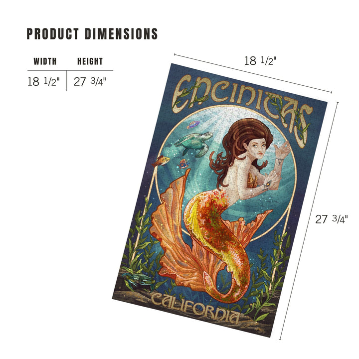 Encinitas, California, Mermaid, Jigsaw Puzzle - Lantern Press