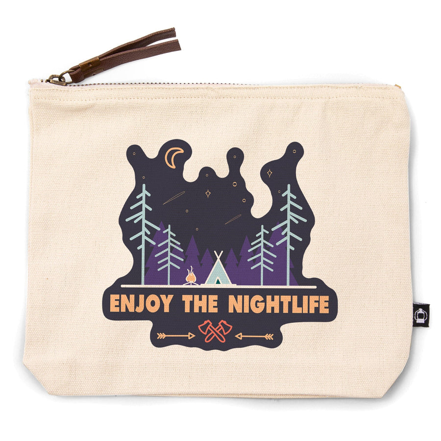 Enjoy the Nightlife, Simple Vector, Contour, Lantern Press Artwork, Accessory Go Bag - Lantern Press