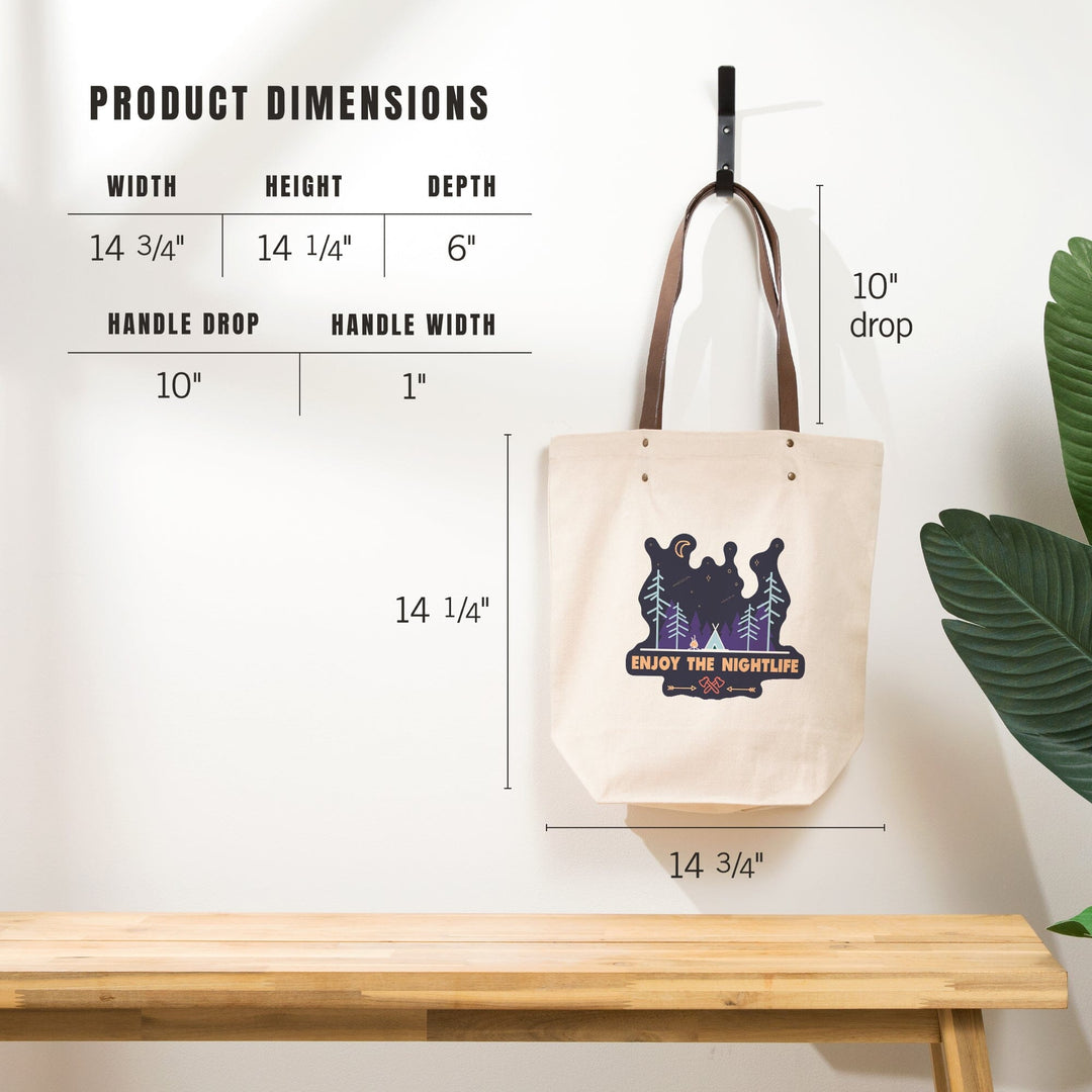 Enjoy the Nightlife, Simple Vector, Contour, Lantern Press Artwork, Accessory Go Bag - Lantern Press