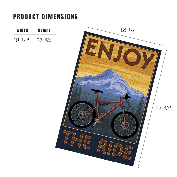 Enjoy the Ride, Mountain Bike Scene, Jigsaw Puzzle Puzzle Lantern Press 