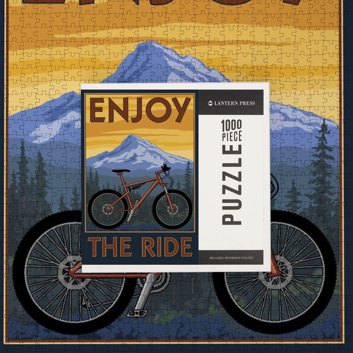 Enjoy the Ride, Mountain Bike Scene, Jigsaw Puzzle Puzzle Lantern Press 