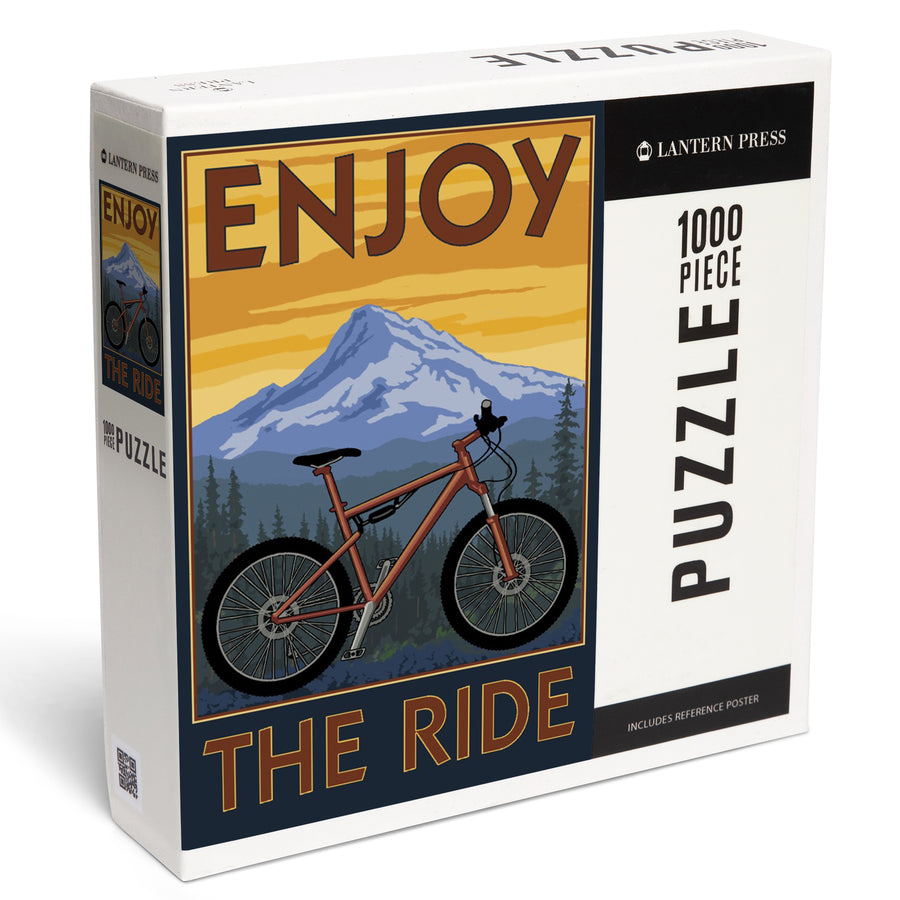 Enjoy the Ride, Mountain Bike Scene, Jigsaw Puzzle Puzzle Lantern Press 