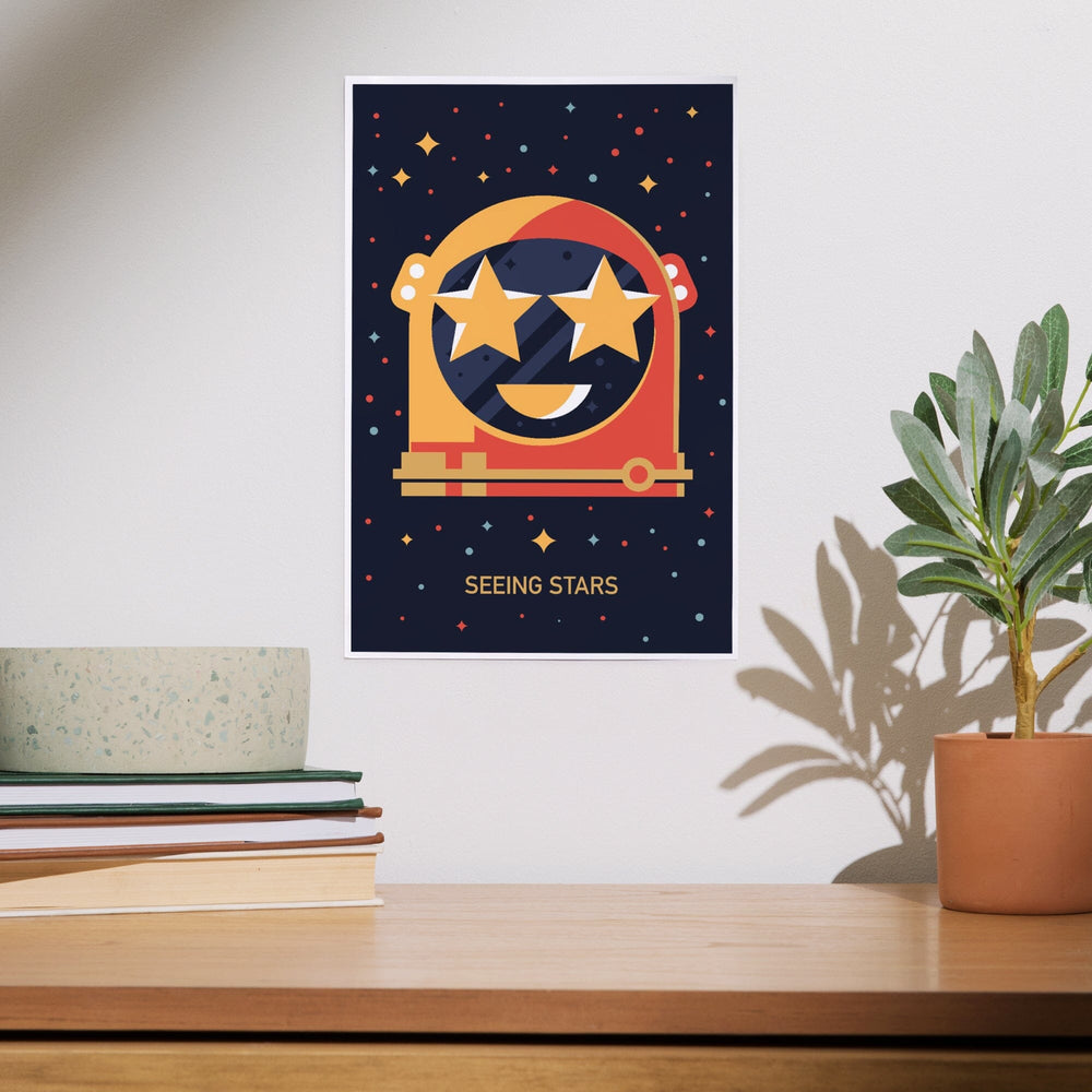 Equations and Emojis Collection, Astronaut Helmet, Seeing Stars, Art & Giclee Prints Art Lantern Press 