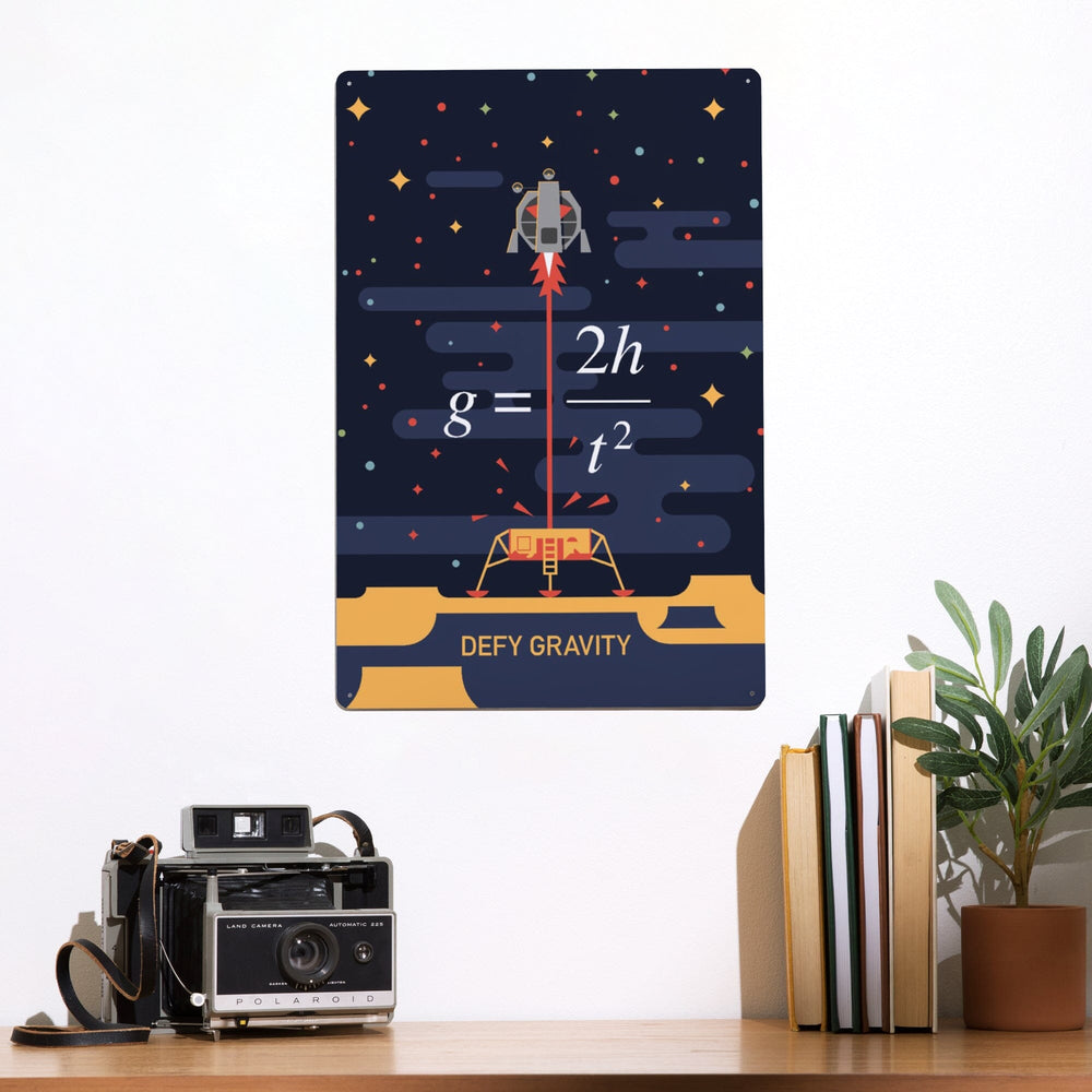 Equations and Emojis Collection, Lunar Lander, Defy Gravity, Metal Signs Metal Lantern Press 