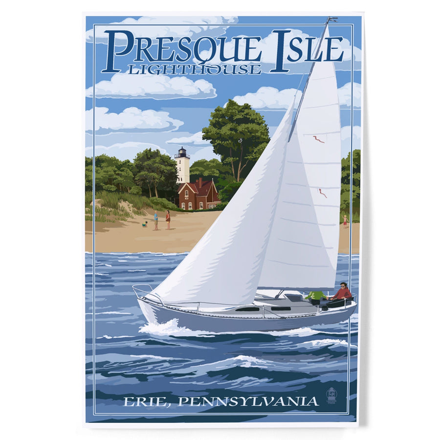 Erie, Pennsylvania, Presque Isle Lighthouse, Art & Giclee Prints Art Lantern Press 