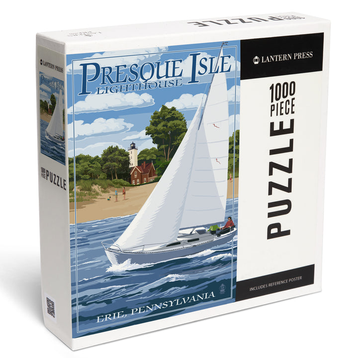 Erie, Pennsylvania, Presque Isle Lighthouse, Jigsaw Puzzle Puzzle Lantern Press 