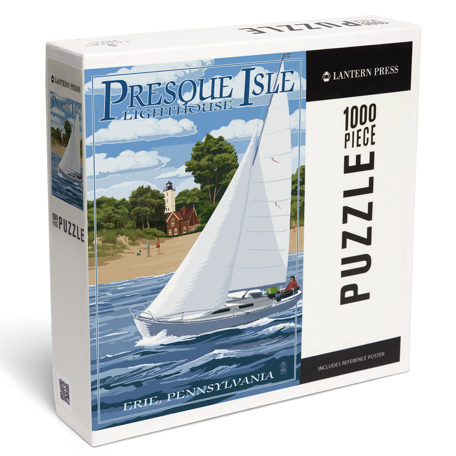 Erie, Pennsylvania, Presque Isle Lighthouse, Jigsaw Puzzle Puzzle Lantern Press 
