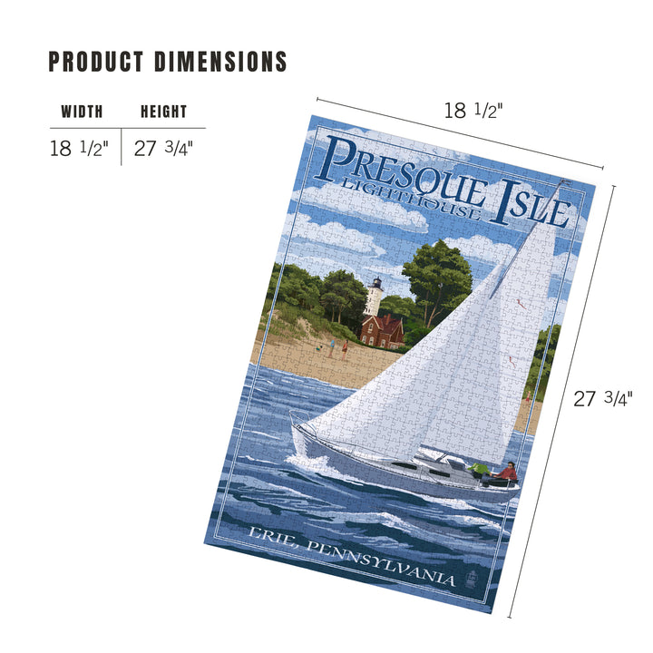 Erie, Pennsylvania, Presque Isle Lighthouse, Jigsaw Puzzle Puzzle Lantern Press 