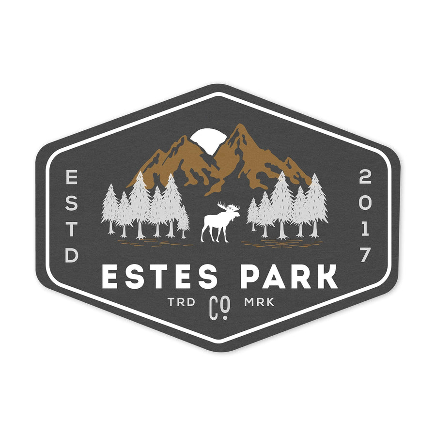Estes Park, Colorado, Contour, Lantern Press Artwork, Vinyl Sticker Sticker Lantern Press 