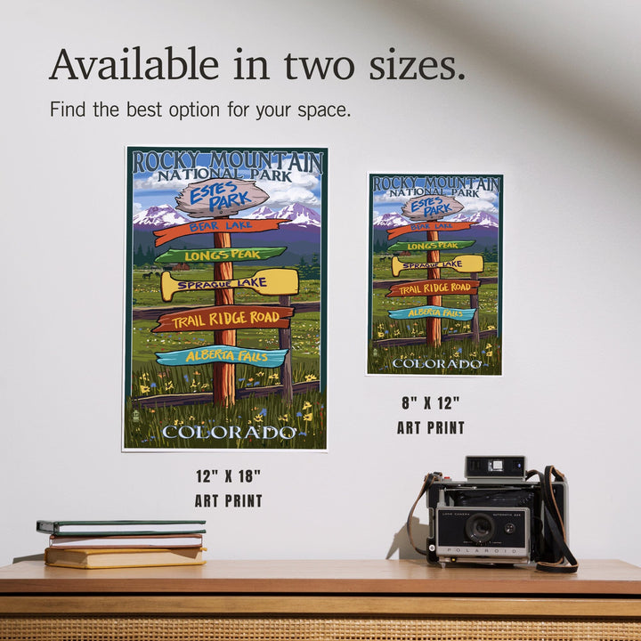 Estes Park, Colorado, Destinations Sign, Art & Giclee Prints Art Lantern Press 