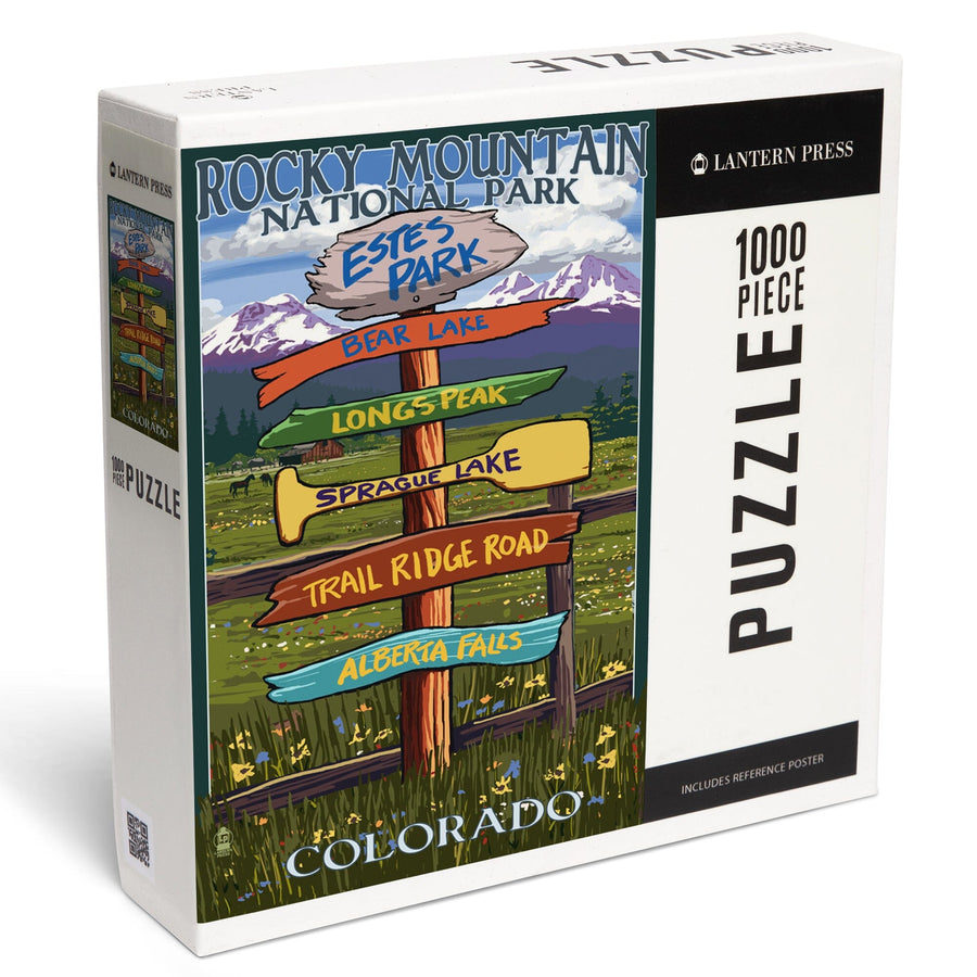 Estes Park, Colorado, Destinations Sign, Jigsaw Puzzle Puzzle Lantern Press 
