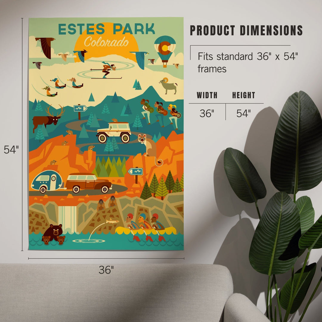 Estes Park, Colorado, Geometric, Art & Giclee Prints Art Lantern Press 