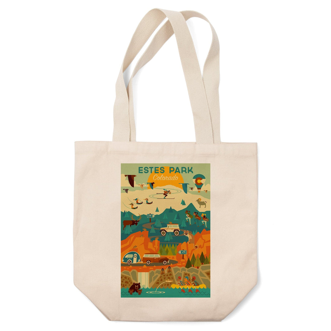 Estes Park, Colorado, Geometric, Tote Bag Totes Lantern Press 