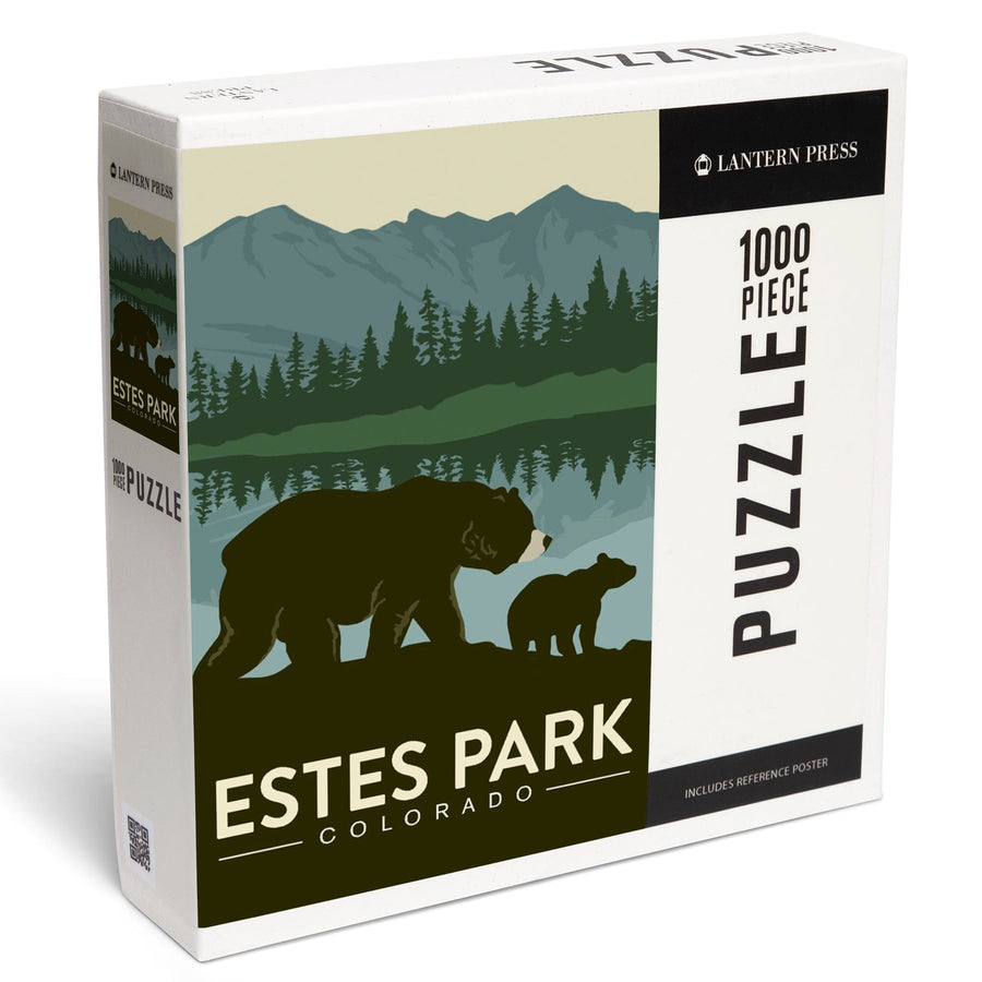 Estes Park, Colorado, Grizzly Bear and Cub, Jigsaw Puzzle Puzzle Lantern Press 