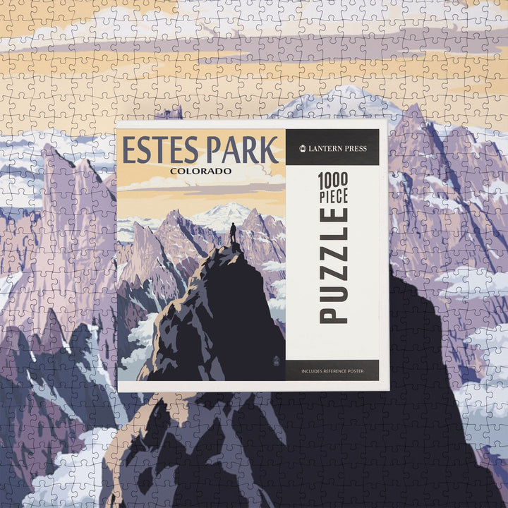 Estes Park, Colorado, Mountain Peaks, Jigsaw Puzzle Puzzle Lantern Press 