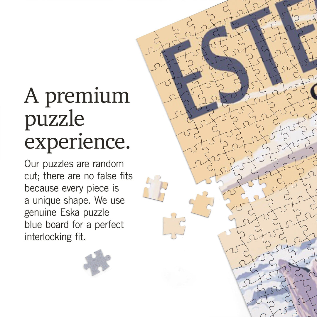Estes Park, Colorado, Mountain Peaks, Jigsaw Puzzle Puzzle Lantern Press 
