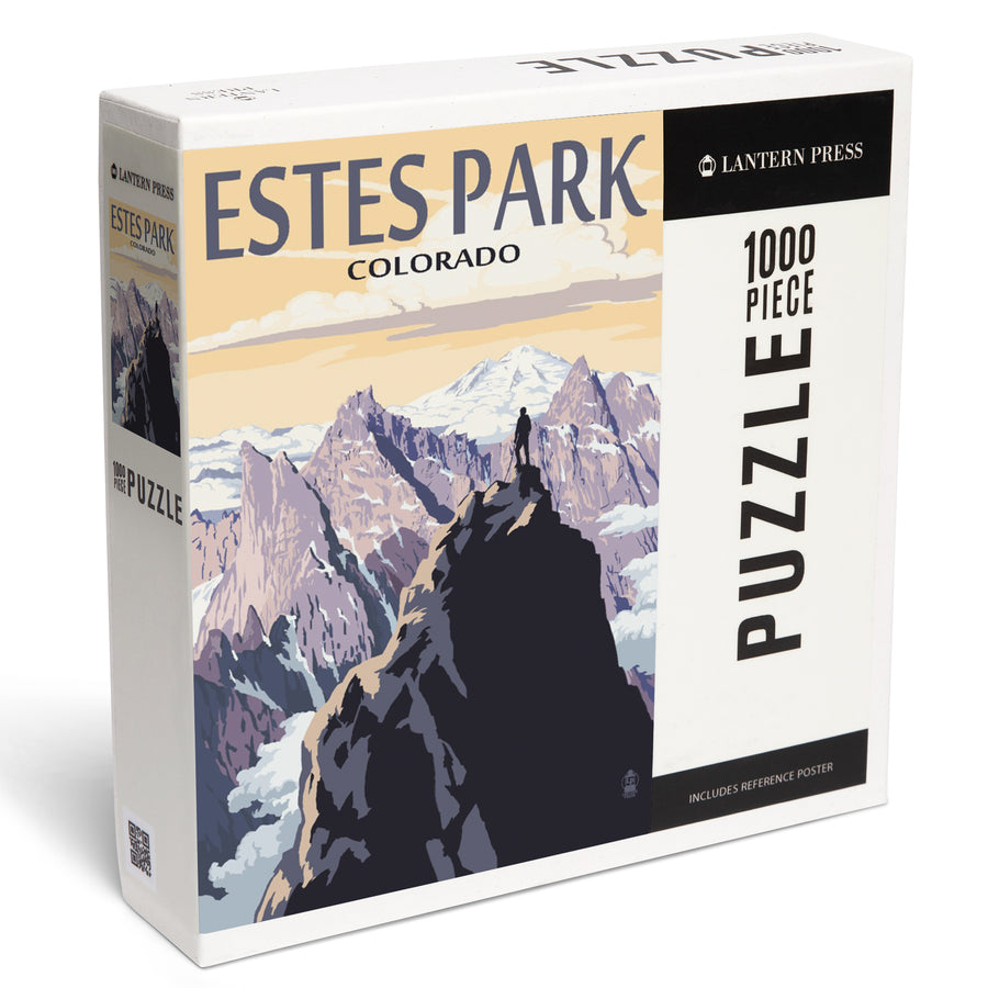 Estes Park, Colorado, Mountain Peaks, Jigsaw Puzzle Puzzle Lantern Press 