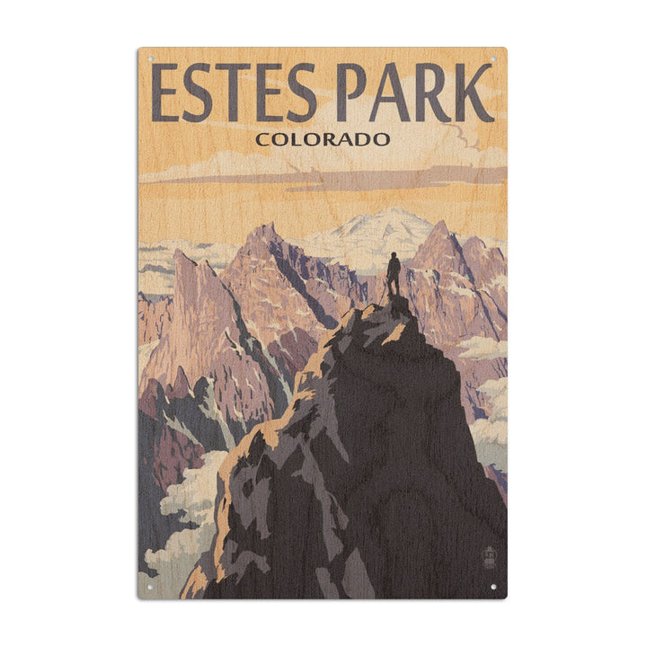 Estes Park, Colorado, Mountain Peaks, Lantern Press Artwork, Wood Signs and Postcards Wood Lantern Press 10 x 15 Wood Sign 