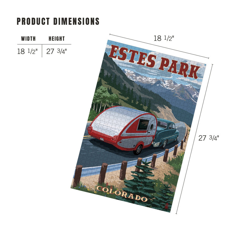 Estes Park, Colorado, Retro Camper, Jigsaw Puzzle Puzzle Lantern Press 