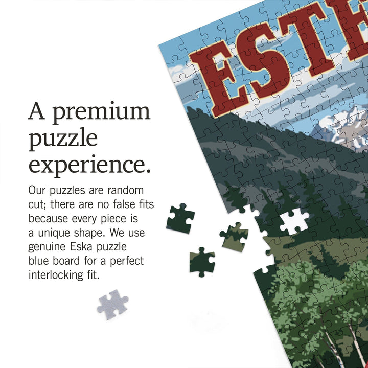 Estes Park, Colorado, Retro Camper, Jigsaw Puzzle Puzzle Lantern Press 