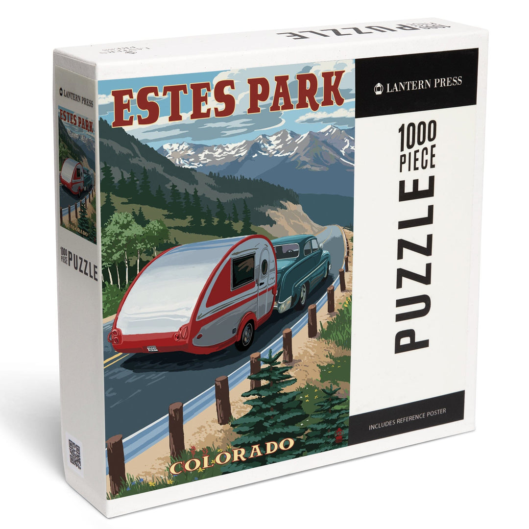 Estes Park, Colorado, Retro Camper, Jigsaw Puzzle Puzzle Lantern Press 