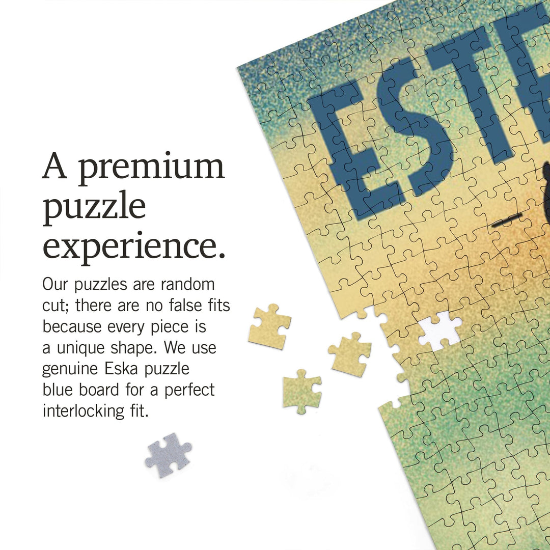 Estes Park, Elk, Lithograph, Jigsaw Puzzle Puzzle Lantern Press 