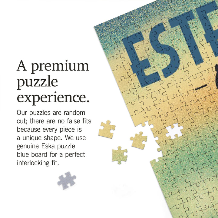 Estes Park, Elk, Lithograph, Jigsaw Puzzle Puzzle Lantern Press 