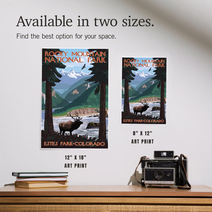Estes Park, Rocky Mountain National Park, Colorado, Elk, Art & Giclee Prints Art Lantern Press 