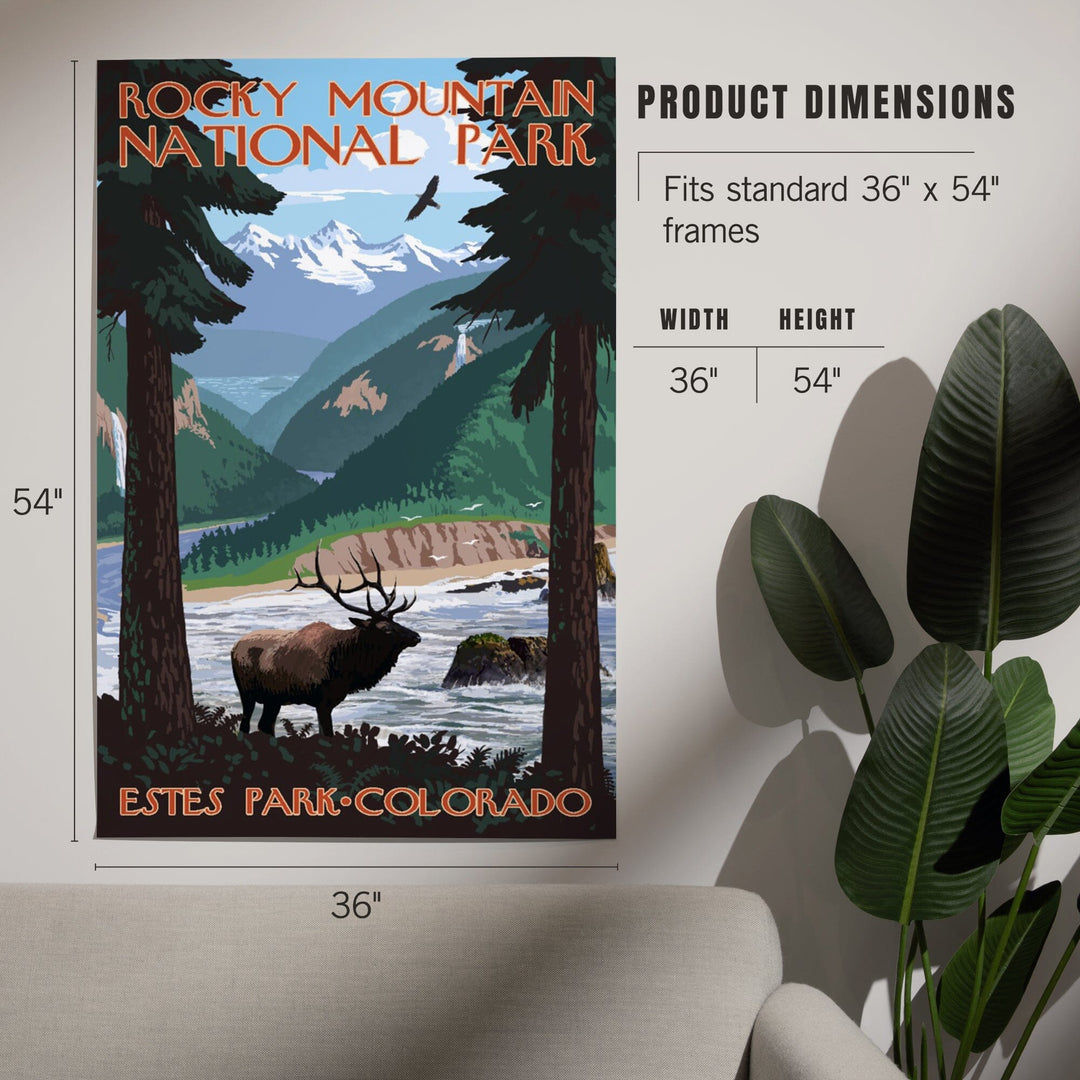 Estes Park, Rocky Mountain National Park, Colorado, Elk, Art & Giclee Prints Art Lantern Press 