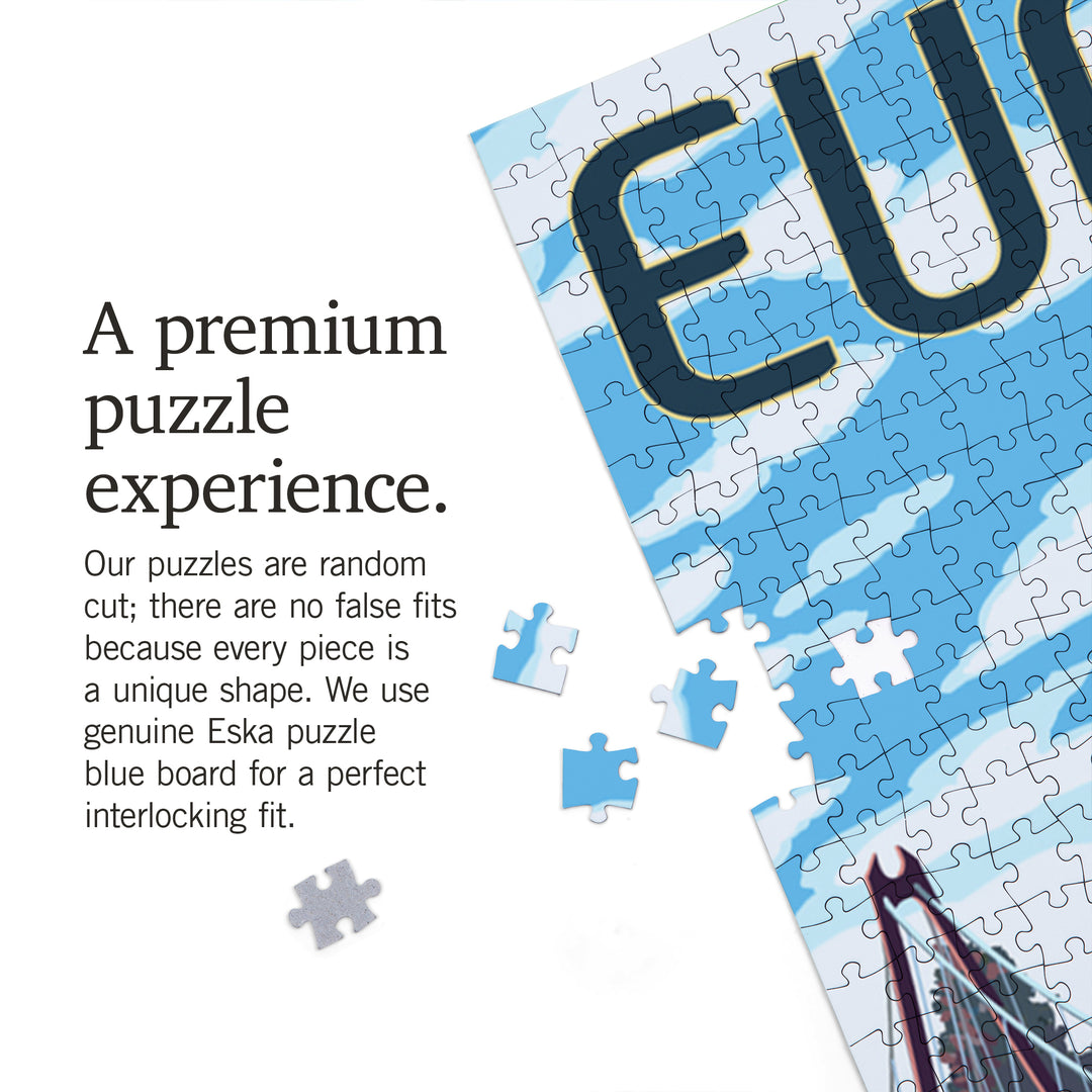 Eugene, Oregon, Cityscape, Jigsaw Puzzle Puzzle Lantern Press 