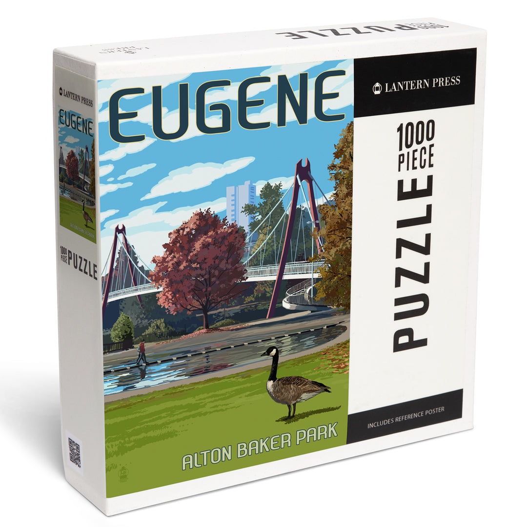 Eugene, Oregon, Cityscape, Jigsaw Puzzle Puzzle Lantern Press 
